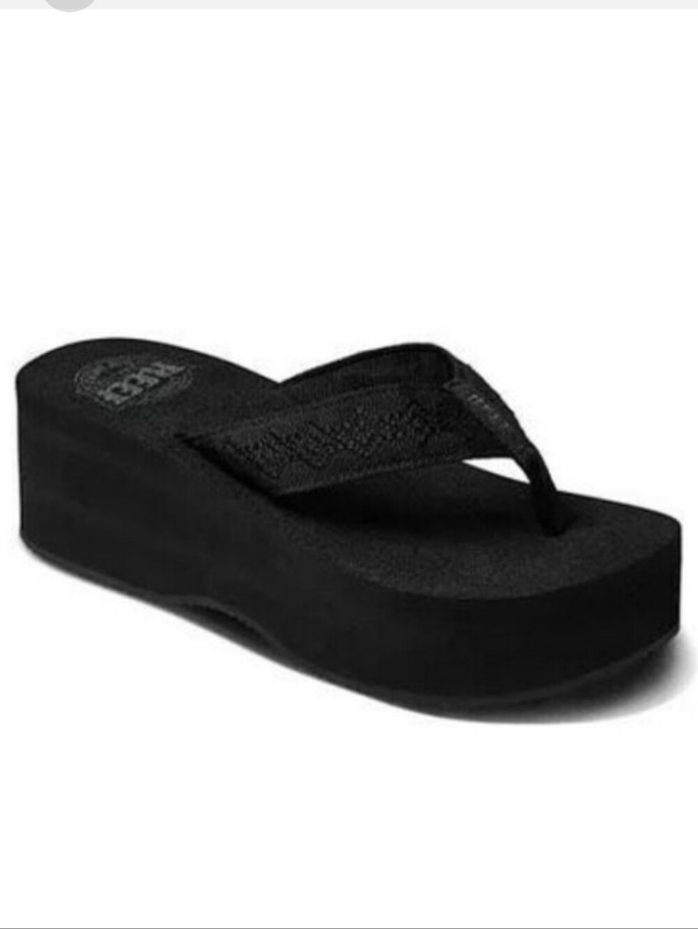 REEF Black Platform Comfortable Flip Flops - Size 11